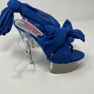 Clear platform heels